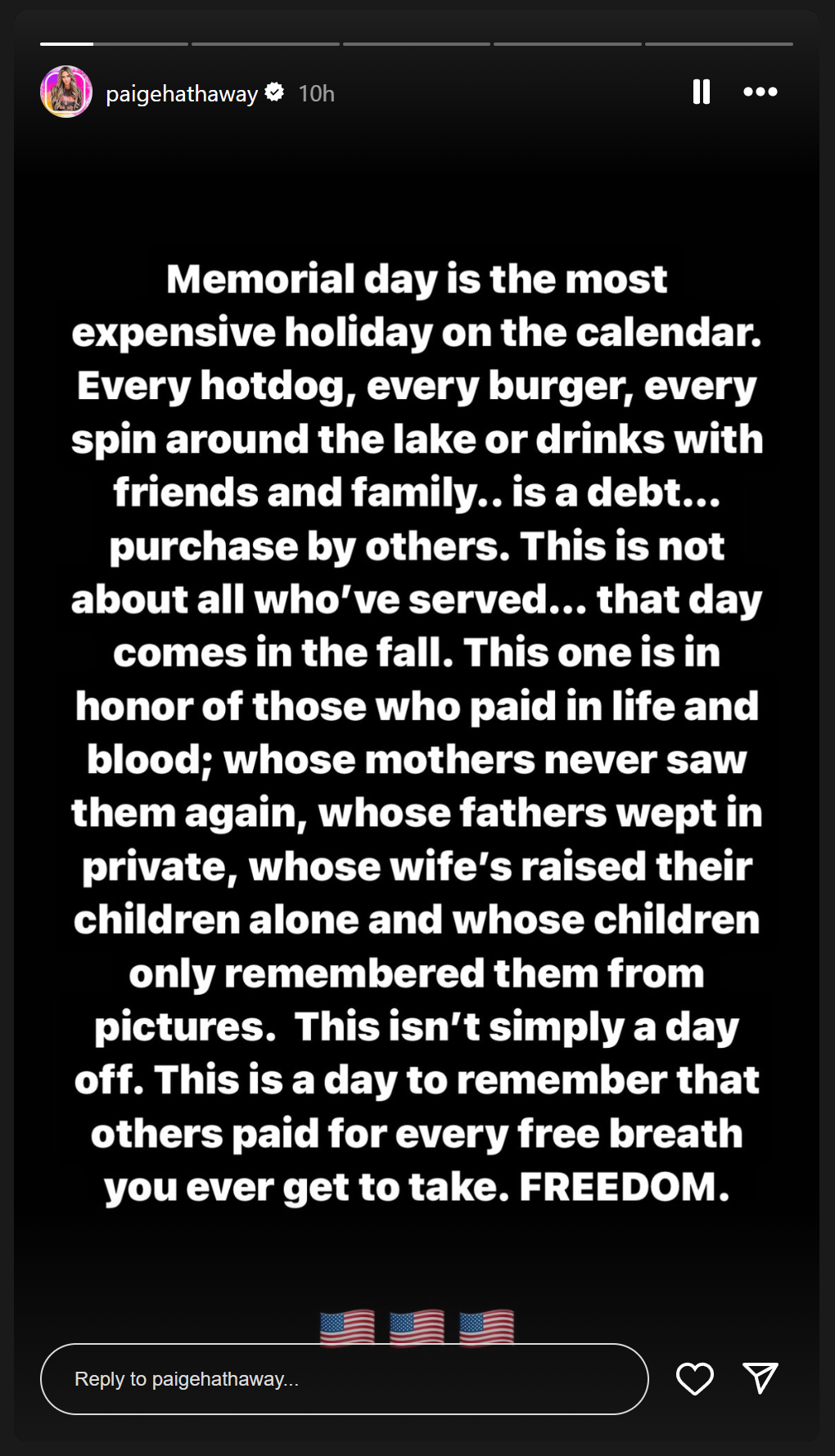 Memorial Day Message